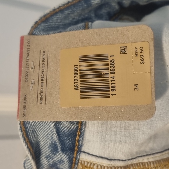 LEVI'S Iconic Denim Side-Slit Maxi Skirt Blue Size 34 - Picture 8 of 8